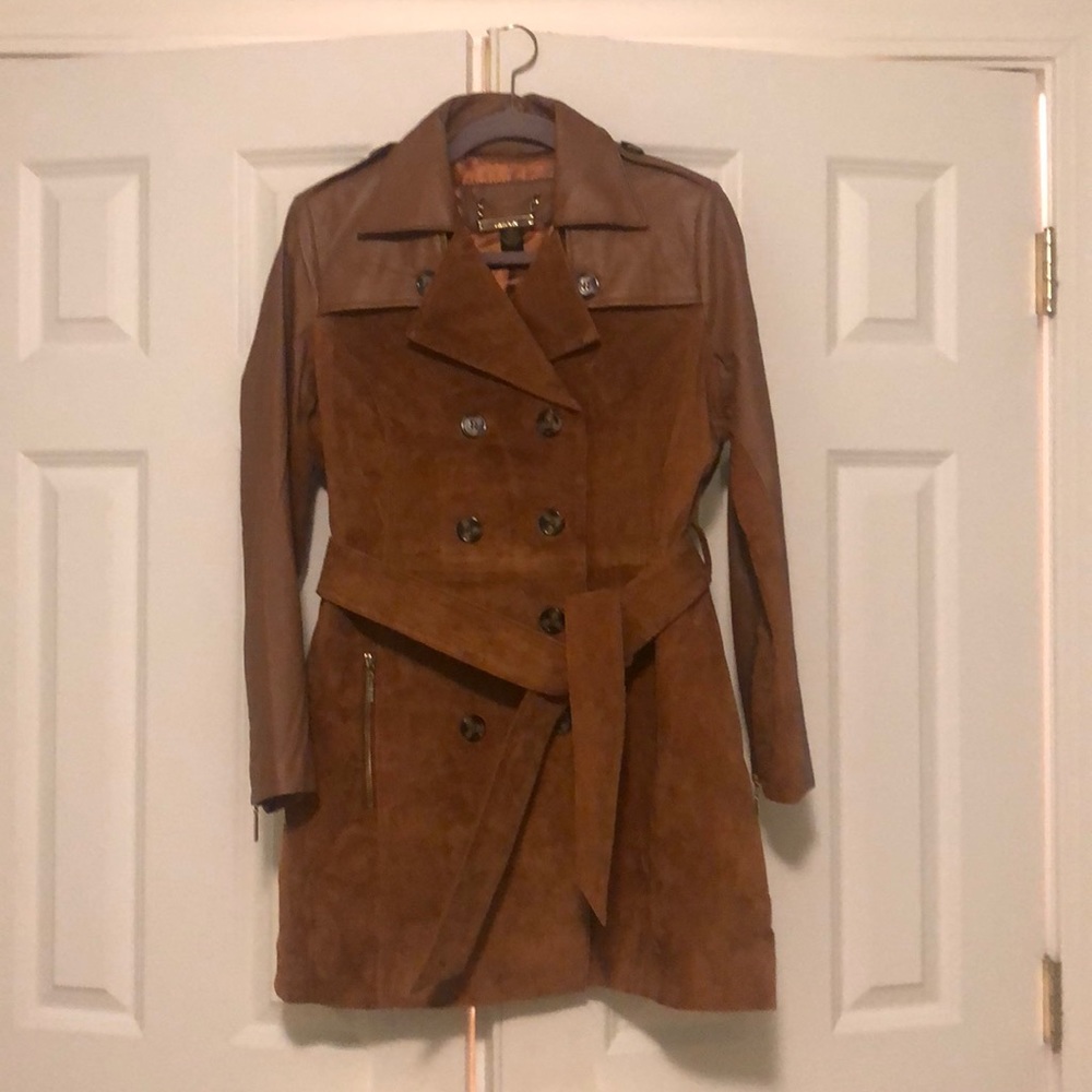 NWOT Suede and Leather Trench